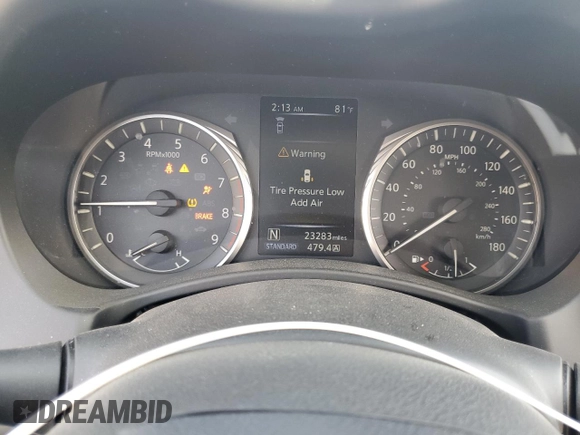 2020 Infiniti Q50 Luxe with VIN JN1EV7AP5LM206958, listed as a Copart auction lot 47239285 with 23,283 mi miles and Salvage title. Bid and sale history available at DreamBid. Image 9.