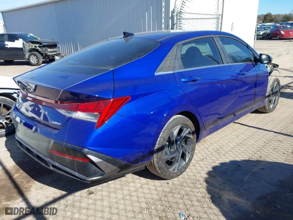 2024 Hyundai Elantra Limited with VIN KMHLP4DG0RU827019, listed as a IAAI auction lot 41466725 with 2,866 mi miles. Bid and sale history available at carsss.com. Image 4.