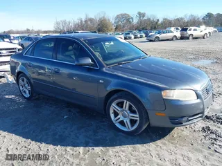 2007 Audi A4 2.0T with VIN WAUAF78E17A074282, listed as a IAAI auction lot 41317237 with 175,732 mi miles. Bid and sale history available at carsss.com. Image 1.