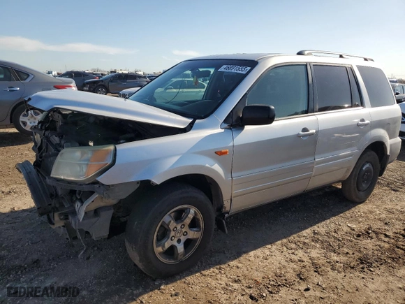 2006 Honda Pilot EX-L with RES with VIN 5FNYF28686B036261, listed as a Copart auction lot 46891555 with 203,992 mi miles and Salvage Title. Bid and sale history available at carsss.com. Image 1.