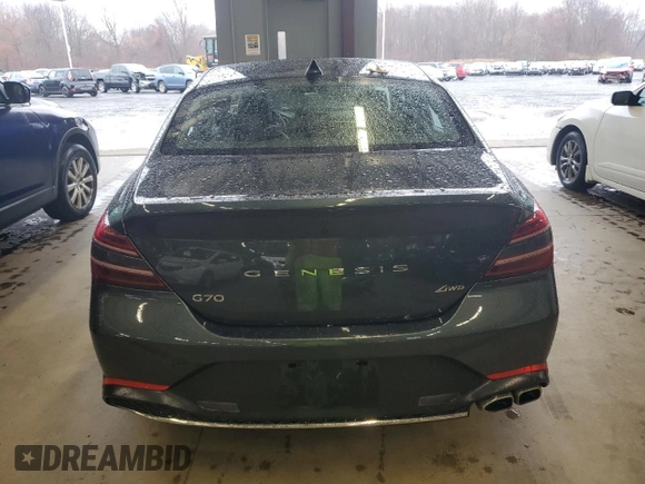 2023 Genesis G70 2.0T with VIN KMTG34TA5PU131043, listed as a Copart auction lot 81897604 with 27,795 mi miles and Non Repairable. Bid and sale history available at DreamBid. Image 6.