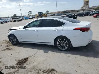 2015 Hyundai Genesis 3.8L with VIN KMHGN4JE2FU097748, listed as a Copart auction lot 48990985 with 122,687 mi miles and Salvage Title. Bid and sale history available at carsss.com. Image 2.