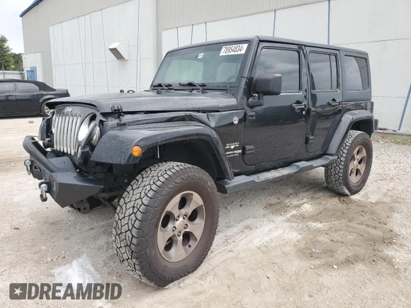 2018 Jeep Wrangler JK Unlimited Sahara with VIN 1C4BJWEG8JL908646, listed as a Copart auction lot 78954834 with 200,857 mi miles and Salvage Title. Bid and sale history available at carsss.com. Image 1.