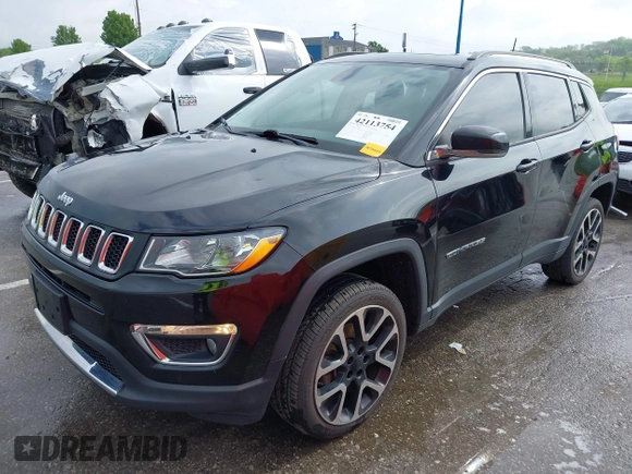 2018 Jeep Compass Limited with VIN 3C4NJDCB9JT238358, listed as a IAAI auction lot 42113754 with 105,266 mi miles and . Bid and sale history available at DreamBid. Image 2.