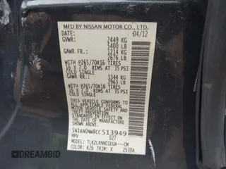 2012 Nissan Xterra X with VIN 5N1AN0NW8CC513949, listed as a IAAI auction lot 41827032 with 161,719 mi miles. Bid and sale history available at carsss.com. Image 9.