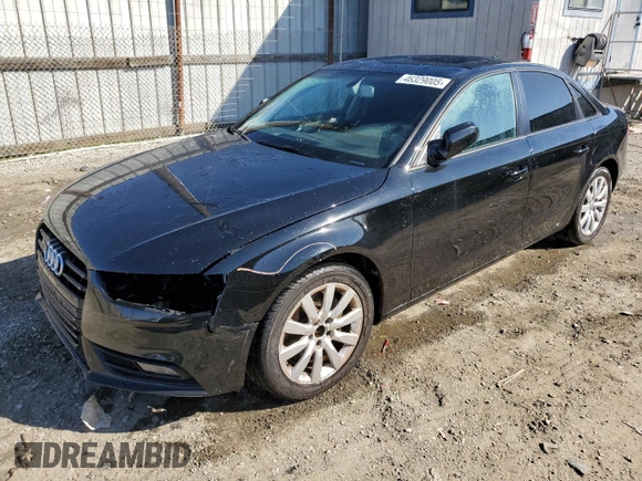 2014 Audi A4 Premium with VIN WAUAFAFL4EN027395, listed as a Copart auction lot 46329005 with 113,915 mi miles and Salvage Title. Bid and sale history available at carsss.com. Image 1.