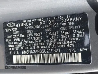 2025 Hyundai Kona SE with VIN KM8HA3AB3SU219821, listed as a IAAI auction lot 41165741 with 205 mi miles. Bid and sale history available at carsss.com. Image 9.