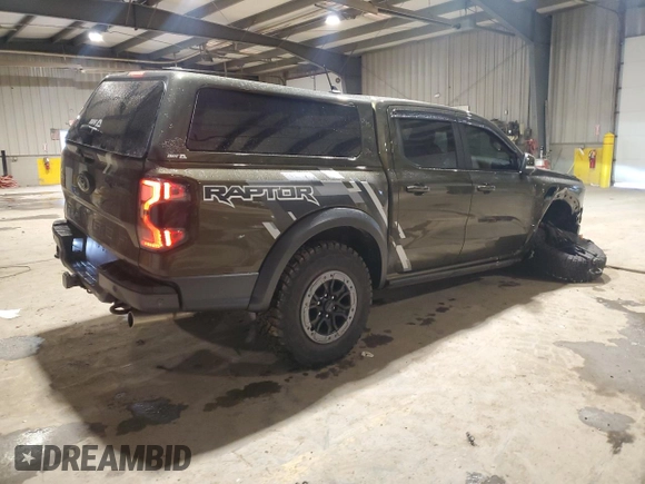 2024 Ford Ranger Raptor with VIN 1FTER4LR2RLE41735, listed as a Copart auction lot 88648635 with 1,585 mi miles and Salvage Title. Bid and sale history available at carsss.com. Image 3.