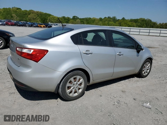 2013 Kia Rio LX with VIN KNADM4A36D6204176, listed as a Copart auction lot 52745815 with 138,655 mi miles and Salvage Title. Bid and sale history available at carsss.com. Image 3.