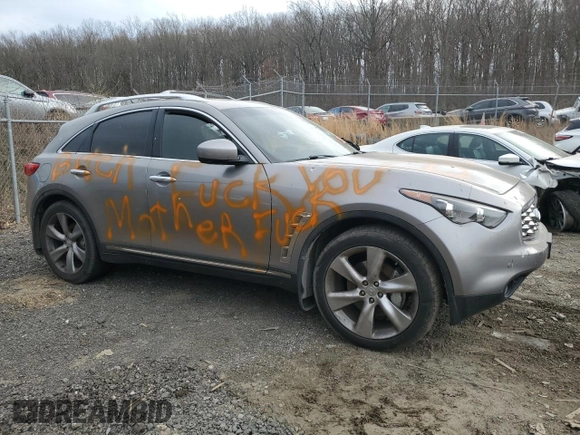 2011 Infiniti FX with VIN JN8BS1MW7BM170136, listed as a Copart auction lot 50385225 with Not provided miles and Salvage title. Bid and sale history available at DreamBid. Image 4.