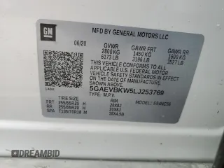 2020 Buick Enclave Premium with VIN 5GAEVBKW5LJ253769, listed as a Copart auction lot 82934124 with 0 mi miles and Non Repairable. Bid and sale history available at carsss.com. Image 13.