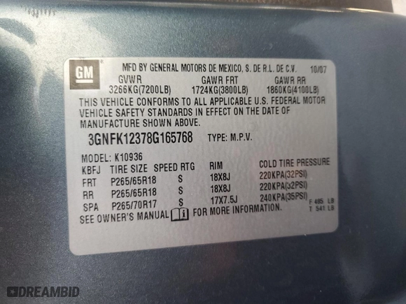 2008 Chevrolet Avalanche LS with VIN 3GNFK12378G165768, listed as a Copart auction lot 77754264 with 212,898 mi miles and Salvage Title. Bid and sale history available at carsss.com. Image 13.