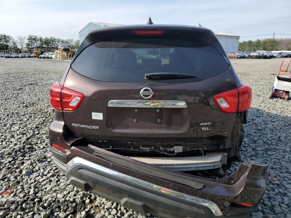 2019 Nissan Pathfinder SL with VIN 5N1DR2MM3KC611962, listed as a Copart auction lot 52697465 with 53,768 mi miles and Salvage Title. Bid and sale history available at carsss.com. Image 6.