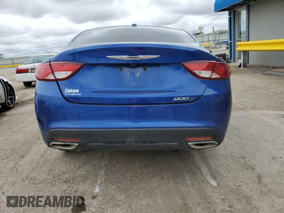 2015 Chrysler 200 S with VIN 1C3CCCBBXFN753586, listed as a Copart auction lot 51766945 with Not provided miles and Salvage title. Bid and sale history available at DreamBid. Image 6.