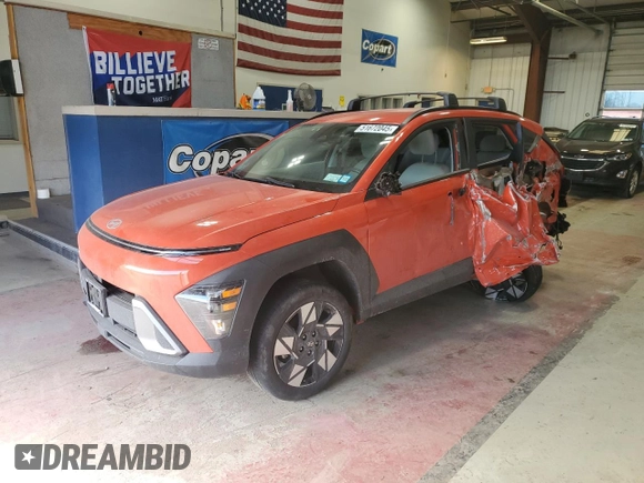 2024 Hyundai Kona SEL with VIN KM8HCCAB8RU083917, listed as a Copart auction lot 51672045 with 17,456 mi miles and Salvage Title. Bid and sale history available at carsss.com. Image 1.