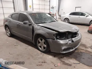 2013 Dodge Avenger SE with VIN 1C3CDZAB2DN642867, listed as a IAAI auction lot 41057379 with 163,064 mi miles. Bid and sale history available at carsss.com. Image 1.