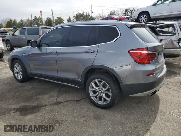 2011 BMW X3 35i with VIN 5UXWX7C56BLT78815, listed as a Copart auction lot 47511435 with 122,453 mi miles and Salvage Title. Bid and sale history available at DreamBid. Image 2.