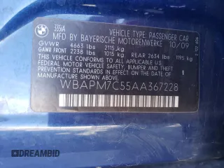 2010 BMW 3 Series 335i with VIN WBAPM7C55AA367228, listed as a Copart auction lot 85376264 with 173,784 mi miles and Clean title. Bid and sale history available at DreamBid. Image 12.