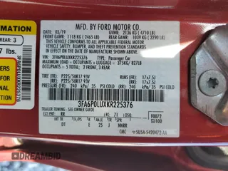 2019 Ford Fusion SE with VIN 3FA6P0LUXKR225376, listed as a Copart auction lot 53430445 with 133,512 mi miles and Non Repairable. Bid and sale history available at carsss.com. Image 12.