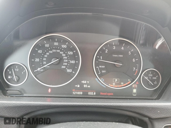 2016 BMW 3 Series 320i xDrive with VIN WBA8E5G50GNU19964, listed as a Copart auction lot 45495855 with 121,659 mi miles and Salvage Title. Bid and sale history available at carsss.com. Image 9.