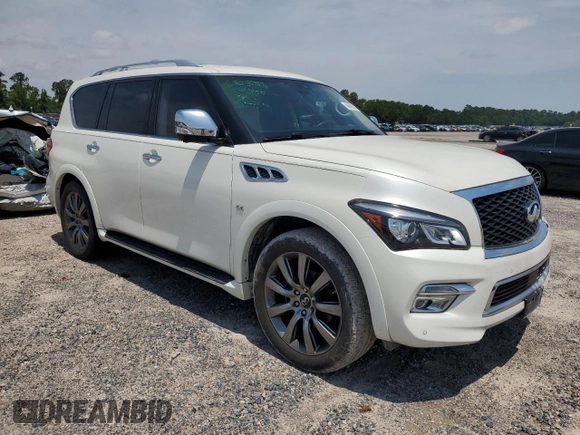 2017 Infiniti QX80 with VIN JN8AZ2ND0H9830667, listed as a Copart auction lot 58690014 with 124,251 mi miles and Clean Title. Bid and sale history available at carsss.com. Image 4.