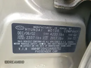 2003 Hyundai Sonata GLS with VIN KMHWF35H23A803752, listed as a Copart auction lot 79953044 with 105,538 mi miles and Salvage Title. Bid and sale history available at carsss.com. Image 12.