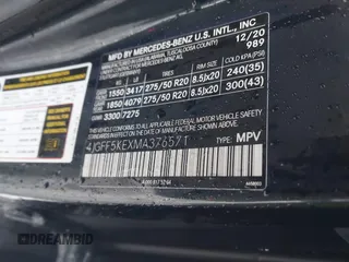 2021 Mercedes-Benz GLS 450 z VIN 4JGFF5KEXMA376571, wystawiony jako IAAI lot #41449523 z przebiegiem 82 466 mil mil oraz . Historia ofert i sprzedaży dostępna na DreamBid. Obrazek 9.