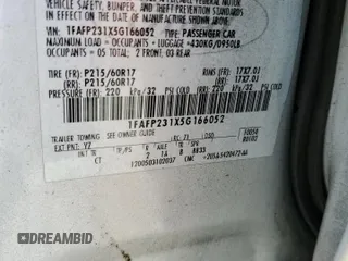 2005 Ford Five Hundred SE z VIN 1FAFP231X5G166052, wystawiony jako Copart lot #57831975 z przebiegiem 90 036 mil mil oraz Tytuł czysty. Historia ofert i sprzedaży dostępna na DreamBid. Obrazek 12.