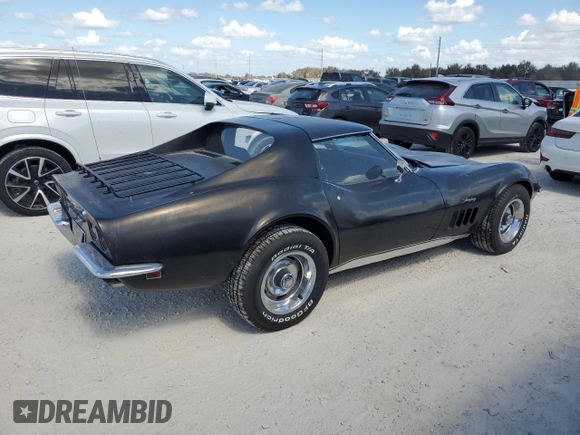 1969 Chevrolet Corvette z VIN 194379S728674, wystawiony jako Copart lot #77126284 z przebiegiem Nie podano mil oraz Szkoda całkowita • Salvage title. Historia ofert i sprzedaży dostępna na DreamBid. Obrazek 3.