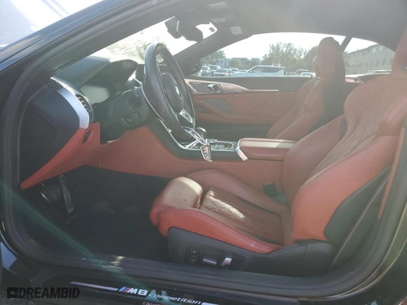 2023 BMW M8 Competition with VIN WBSDZ0C03PCL67186, listed as a Copart auction lot 71714954 with 22,875 mi miles and Salvage Title. Bid and sale history available at carsss.com. Image 7.