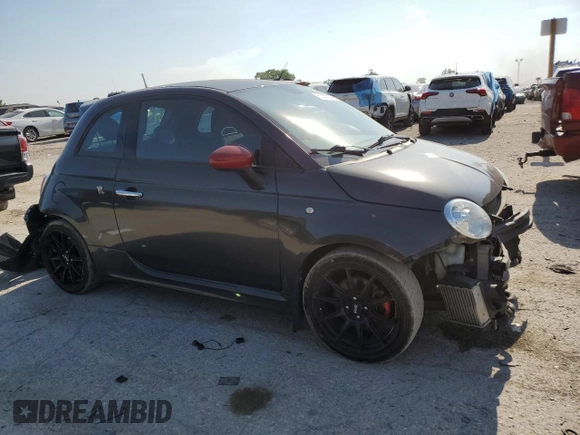 2015 FIAT 500 Abarth with VIN 3C3CFFFH8FT689961, listed as a Copart auction lot 61400335 with 115,665 mi miles and Salvage title. Bid and sale history available at DreamBid. Image 4.