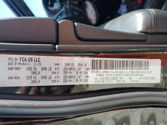 2020 Jeep Grand Cherokee Limited with VIN 1C4RJFBG7LC239937, listed as a Copart auction lot 47252945 with 75,054 mi miles and Salvage Title. Bid and sale history available at carsss.com. Image 15.
