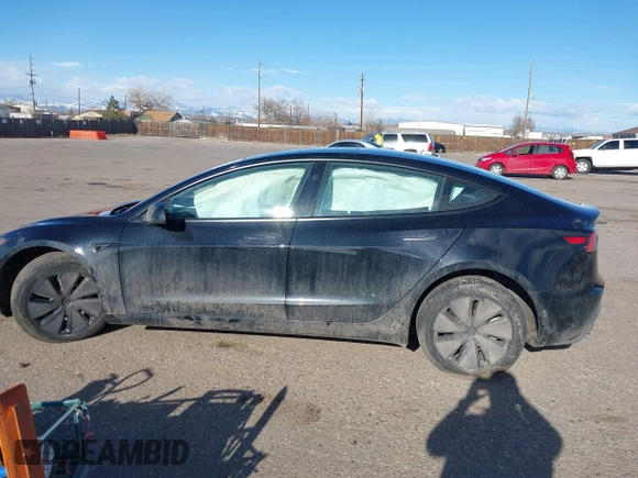 2025 Tesla Model 3 Long Range with VIN 5YJ3E1EB5SF877778, listed as a IAAI auction lot 41639595 with 8,295 mi miles and . Bid and sale history available at DreamBid. Image 13.
