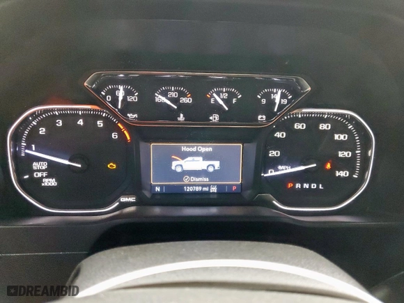 2019 GMC Sierra 1500 SLT with VIN 3GTU9DED1KG196023, listed as a Copart auction lot 45236725 with 120,789 mi miles and Salvage Title. Bid and sale history available at carsss.com. Image 9.