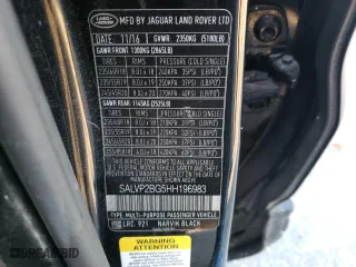 2017 Land Rover Range Rover Evoque SE with VIN SALVP2BG5HH196983, listed as a Copart auction lot 88233565 with 108,872 mi miles and Salvage Title. Bid and sale history available at carsss.com. Image 14.