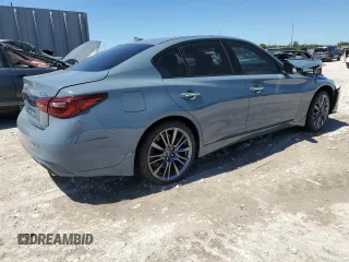 2024 Infiniti Q50 Red Sport 400 with VIN JN1FV7DP7RM660055, listed as a Copart auction lot 49555715 with 8,431 mi miles and Non repairable. Bid and sale history available at DreamBid. Image 3.