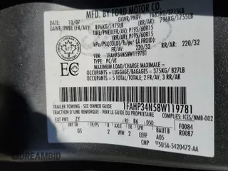 2008 Ford Focus S with VIN 1FAHP34N58W119781, listed as a Copart auction lot 54217965 with 189,971 mi miles and Salvage Title. Bid and sale history available at carsss.com. Image 12.