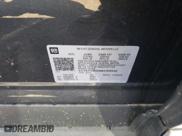 2021 Cadillac XT6 Premium Luxury with VIN 1GYKPDRS5MZ209942, listed as a Copart auction lot 52539124 with 0 mi miles and Salvage Title. Bid and sale history available at carsss.com. Image 13.