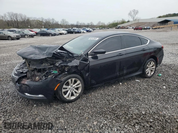 2015 Chrysler 200 Limited with VIN 1C3CCCAB3FN649281, listed as a Copart auction lot 50343895 with Not Provided miles and Salvage Title. Bid and sale history available at carsss.com. Image 1.