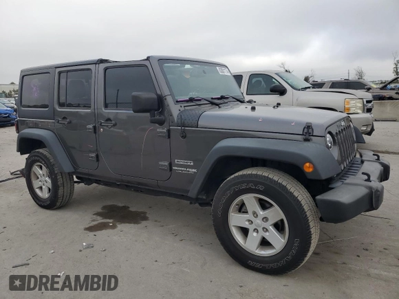 2018 Jeep Wrangler JK Unlimited Sport S with VIN 1C4HJWDG6JL928132, listed as a Copart auction lot 83001174 with 79,600 mi miles and Non Repairable. Bid and sale history available at carsss.com. Image 1.