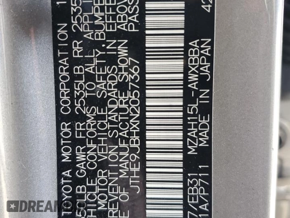 2022 Lexus UX 250h F Sport with VIN JTHE9JBHXN2057367, listed as a Copart auction lot 85917724 with 60,556 mi miles and Salvage Title. Bid and sale history available at DreamBid. Image 15.