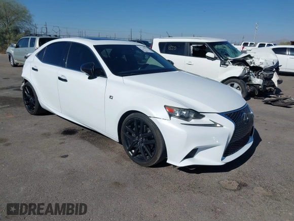 2015 Lexus IS 250 with VIN JTHBF1D25F5056907, listed as a IAAI auction lot 41348874 with 246,372 mi miles and . Bid and sale history available at carsss.com. Image 1.