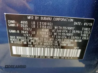2019 Subaru Outback with VIN 4S4BSABC9K3293331, listed as a Copart auction lot 58849785 with 98,646 mi miles and Salvage title. Bid and sale history available at DreamBid. Image 14.