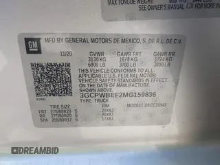 2021 Chevrolet Silverado 1500 Custom with VIN 3GCPWBEF2MG159836, listed as a IAAI auction lot 42059581 with 134,301 mi miles and . Bid and sale history available at DreamBid. Image 9.