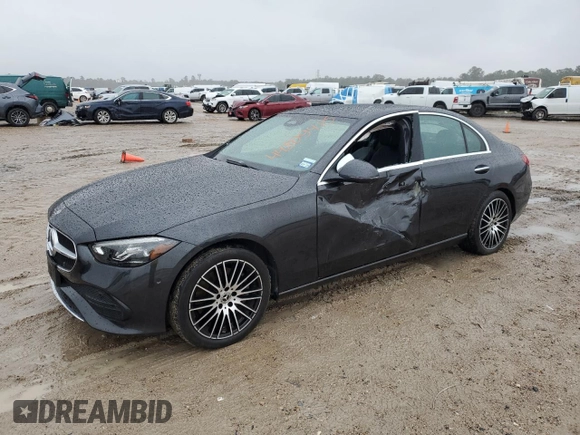 2022 Mercedes-Benz C 300 with VIN W1KAF4GB4NR018480, listed as a Copart auction lot 44809485 with 24,373 mi miles and Salvage Title. Bid and sale history available at DreamBid. Image 1.