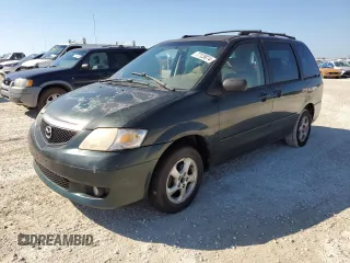 2002 Mazda MPV LX with VIN JM3LW28J320305605, listed as a Copart auction lot 77125874 with 182,826 mi miles and Salvage Title. Bid and sale history available at carsss.com. Image 1.