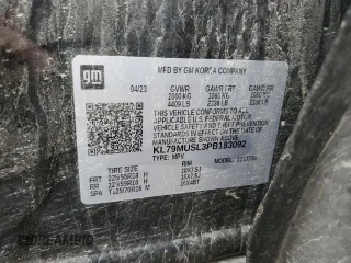 2023 Chevrolet TrailBlazer RS with VIN KL79MUSL3PB183092, listed as a Copart auction lot 61285164 with 27,006 mi miles and Salvage Title. Bid and sale history available at DreamBid. Image 12.