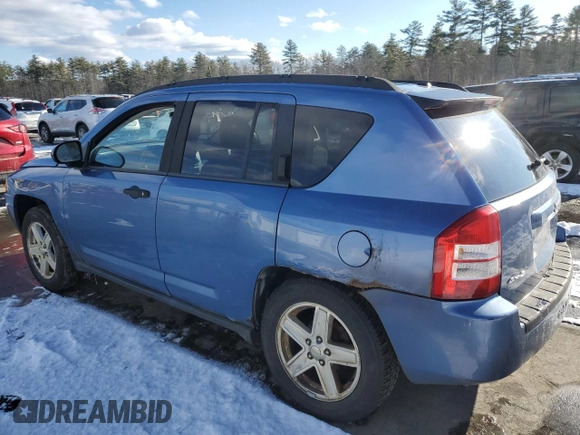 2007 Jeep Compass Sport with VIN 1J8FF47W87D210173, listed as a Copart auction lot 88045195 with 210,376 mi miles and Salvage Title. Bid and sale history available at carsss.com. Image 2.