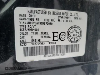 2012 Infiniti G37 x with VIN JN1CV6AR9CM673089, listed as a Copart auction lot 41621245 with 213,749 mi miles and Salvage Title. Bid and sale history available at DreamBid. Image 13.