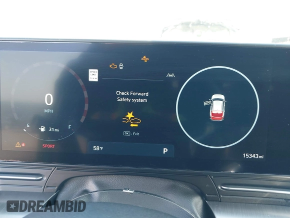 2024 Hyundai Kona Limited with VIN KM8HECA35RU067984, listed as a IAAI auction lot 41656956 with 15,343 mi miles and . Bid and sale history available at DreamBid. Image 7.